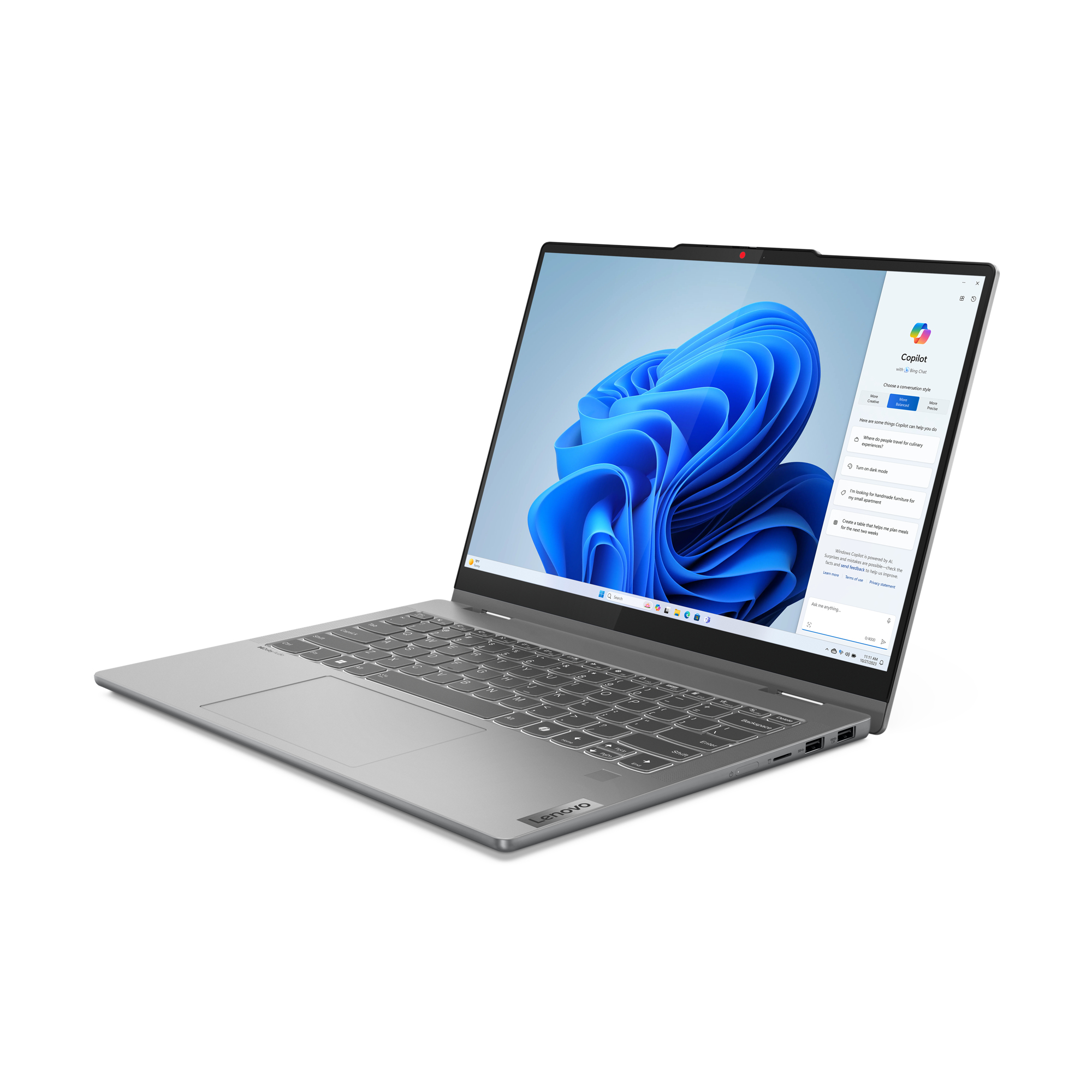 Lenovo IdeaPad 5 2-í-1 14IRH9 Intel® Core™ i5 i5-13420H Hybrid (2-í-1) 35,6 cm (14") Snertiskjár WUXGA 16 GB LPDDR5x-SDRAM 512 GB SSD Wi-Fi 6 (802.11ax) Windows 11 Home Nordic Grey
